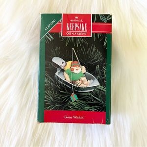 HALLMARK Keepsake Christmas Ornament “Gone Wishin’” fishing Santa